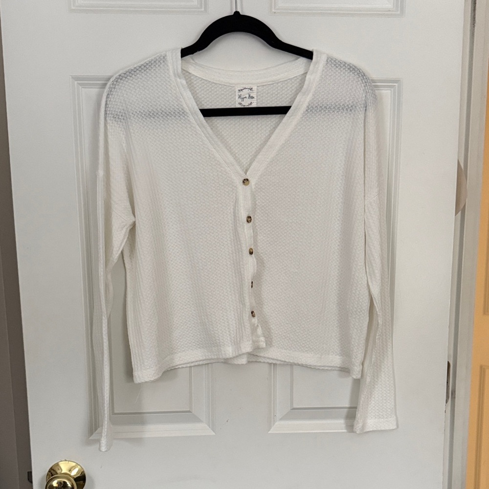 White Button-Up Cardigan